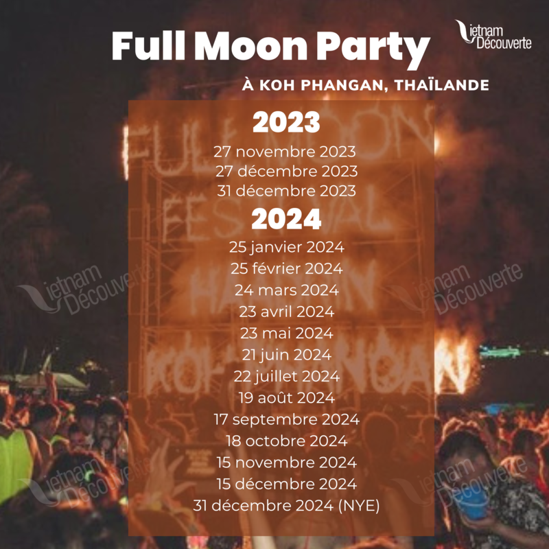 Tout sur la Full Moon Party à Koh Phangan 2024